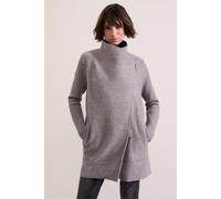 Phase Eight Women's Byanca Zip Knit Coat in Mid Grey | Size: 16 Phase Eight Mid Grey 16