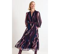 Phase Eight Women's Carra Swirl Puff Sleeve Midi Dress in Dusty Pink | Size: 12