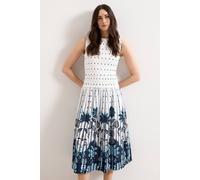 Phase Eight Womens Phase Eight Chiara Floral-Print Cotton Midi Dress White 16