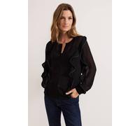 Phase Eight Women's Cordelia Ruffle-Trim Blouse in Black | Size: 18 Phase Eight Black 18