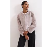 Phase Eight Women's Crystal Fur Coat in Pale Grey | Size: 12 Phase Eight Pale Grey 12