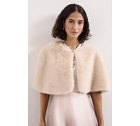 Phase Eight Women's Faux Fur Plush Evening Capelet in Light Beige