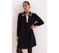 Phase Eight Women's Gina Collared Long Sleeve Swing Dress in True Black | Size: 20 Phase Eight True Black 20