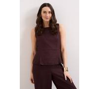 Phase Eight Women's Isabelle Linen Sleeveless Top in Dark Brown | Size: 14 Phase Eight Dark Brown 14
