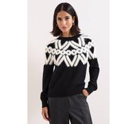Phase Eight Women's Karla Fair Isle Sweater in Black | Size: Large