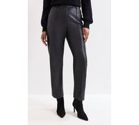 Phase Eight Women's Kenzie PU Cropped Trouser in True Black | Size: 12