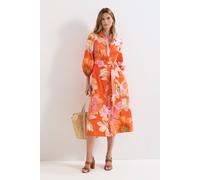 Phase Eight Kristina Floral Shirt Dress In Tangerine Tangerine