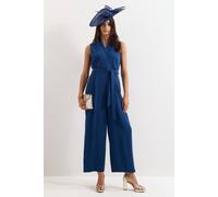 Phase Eight Women's Maisley Pleated Cropped Jumpsuit in Dark Blue | Size: 24 Phase Eight Dark Blue 24