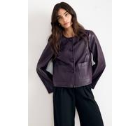 Phase Eight Women's Malina Faux Leather Jacket in Aubergine | Size: 18 Phase Eight Aubergine 18