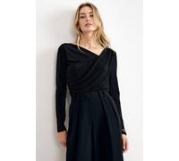 Phase Eight Women's Marcy Asymmetric Shimmer Top in Black | Size: 12