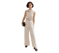Phase Eight Women's Marilee High-Neck Pleated Front Jumpsuit in Warm White | Size: 18 Phase Eight Warm White 18