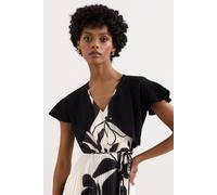 Phase Eight Women's Myra Cropped Fluted Sleeve Cardigan Sweater in Black | Size: Large