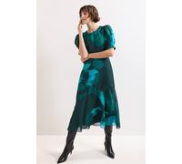Phase Eight Women's Nancy Floral Midi Dress in Teal | Size: 14 Phase Eight Teal 14
