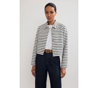 Phase Eight Women's Neave Collared Stripe Crop Jacket in Mid Navy | Size: 8 Phase Eight Mid Navy 8