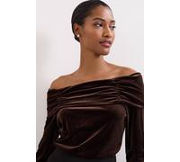 Phase Eight Women's Orelia Velvet Top in Bronze | Size: 14