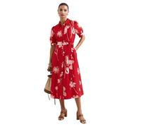 Phase Eight Women's Petite Delphine Belted Midi Shirt Dress in Red | Size: 6