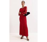 Phase Eight Women's Petite Phoenix Embroidered Maxi Dress in Dark Red | Size: 14 Phase Eight Dark Red 14
