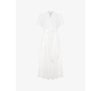 Phase Eight Womens Phase Eight Aletta Belted-Waist Cotton Midi Dress White 16