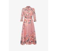 Phase Eight Womens Phase Eight Anabella Floral-Print Linen-Blend Midi Dress Pale Pink 10