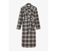 Phase Eight Womens Phase Eight Cassie Checked Woven Coat Black/Ivory 14