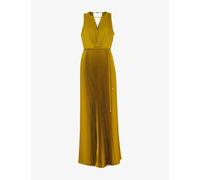 Phase Eight Womens Phase Eight Dionne Tie-Waist Pleated Stretch-Woven Midi Dress Yellow 12