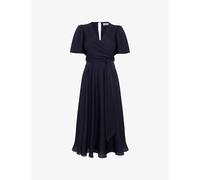 Phase Eight Womens Phase Eight Petite Abbie Wrap-Front Woven Midi Dress Navy 12
