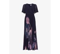 Phase Eight Womens Phase Eight Petite Abigail Floral-Print Woven Maxi Dress Navy 8