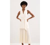 Phase Eight Women's Pia Pleated Midi Dress in Warm White | Size: 8 Phase Eight Warm White 8