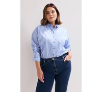 Phase Eight Women's Relaxed Stripe Shirt in Baby Blue | Size: 14 Phase Eight Baby Blue 14