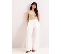 Phase Eight Women's Rowan Wide Leg Linen Trousers in Natural White | Size: 10 Phase Eight Natural White 10