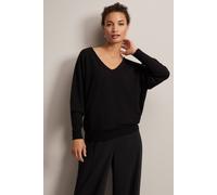 Phase Eight Women's Senita Fine Knit V Neck Jumper in Black | Size: XS