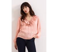 Phase Eight Women's Sidney Ruffle Blouse in Peach | Size: 8 Phase Eight Peach 8