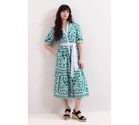 Phase Eight Trinity Printed Midi Dress In Pale Blue Pale Blue