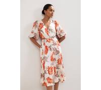 Phase Eight Women's V-Neck Midi Dress in Off-White | Size: 14 Phase Eight Off-White 14