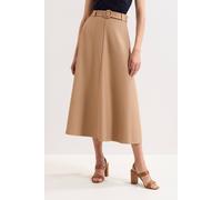 Phase Eight Women's Wool Blend Belted Midi Skirt in Light Tan | Size: 12 Phase Eight Light Tan 12
