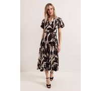 Phase Eight Women's Zarah Printed Dress in Light Khaki | Size: 10 Phase Eight Light Khaki 10