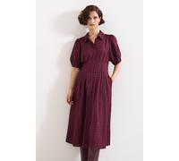 Phase Eight Yasmine Textured Collared Midi Dress In Wine Wine 12