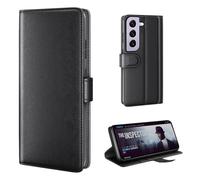 phase9 Genuine Leather Mobile Phone Case for Samsung Galaxy S23 Leather Flip Case Cover Protective Case Card Slots Stand Function Black