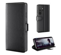 phase9 Genuine Leather Mobile Phone Case for Samsung Galaxy S25 Ultra Leather Flip Case Cover Protective Case Card Slots Stand Function Black