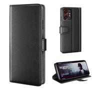 phase9 Genuine Leather Mobile Phone Case for Samsung Galaxy Xcover7 Pro Leather Flip Case Cover Protective Cover Card Slots Stand Function Black