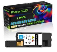 Phaser 6020 Compatible for Xerox Toner Cartridge with Chip Phaser 6020 Phaser 6022 WorkCentre 6025 WorkCentre Printers (1 Pack Cyan)