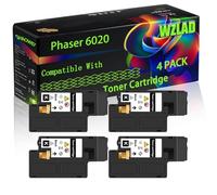 Phaser 6020 Compatible for Xerox Toner Cartridge with Chip Phaser 6020 Phaser 6022 WorkCentre 6025 WorkCentre Printers (4 Pack Black)
