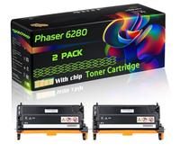 Phaser 6280 Compatible for Xerox Toner Cartridge with Chip Phaser 6280 Phaser 6280V/DN Phaser Printers (2 Pack Black)