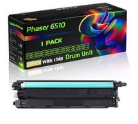Phaser 6510 Compatible for Xerox Drum Unit with Chip WorkCentre 6515 6515DN 6515DNI 6515DNW 6515N Printers (1 Pack Black)