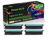 Phaser 6510 Compatible for Xerox Drum Unit with Chip WorkCentre 6515 6515DN 6515DNI 6515DNW 6515N Printers (4 Pack Black)