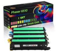 Phaser 6510 Compatible for Xerox Drum Unit with Chip WorkCentre 6515 6515DN 6515DNI 6515DNW 6515N Printers (4-Pack BK/C/M/Y)