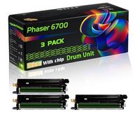 Phaser 6700 Compatible for Xerox Drum Unit with Chip Phaser 6700 Phaser 6700DN Phaser 6700DT Phaser 6700DX Phaser Printers (3 Pack Black)