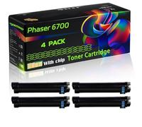 Phaser 6700 Compatible for Xerox Toner Cartridge with Chip Phaser 6700 Phaser 6700DN Phaser 6700DT Phaser 6700DX Phaser Printers (4 Pack Black)