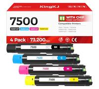 Phaser 7500 High Capacity Toner Cartridge Set 4-Pack Replacement for Xerox 106R01439 106R01436 106R01437 106R01438 Compatible with Xerox Phaser 7500 7500N 7500DN Printer Ink Black Cyan Magenta Yellow