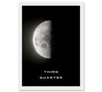 Artery8 Phases of the Moon Astronomy Third Quarter Lunar Space Poster Artwork Framed Wall Art Print A4